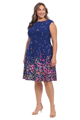 Image of London Times Womens Dresses Cap Sleeve Fit and Flare - Elegant Summer Cocktail Graduation Garden Party Wedding Guest Dress