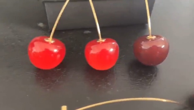 Kakyoin Sweet Cherry Dangle Earrings - Funny Cute Fruit Earrings, Lightweight Alloy & Resin - View #10