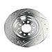 Detroit Axle - Rear 4pc Brake Kit for 2014-2022 Jeep Cherokee, Drilled and Slotted Disc Brake Rotors Ceramic Brake Pads w/Hardware 2015 2016 2017 2018 2019 2020 2021 Replacement