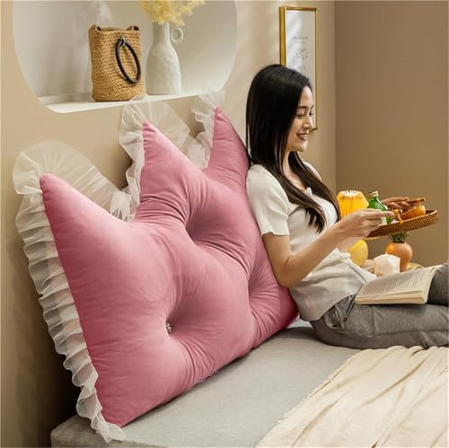 Image of Headboard Pillow PP Cotton Filler Large Bolster Pillows Backrest Support Sitting Up Reading Pillow in Bed Velvet Rest Upholstered Headboard Pads, (Bean Paste, 59 inchx59 inch)