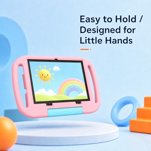 Image of 10 inch Kids Tablet, Android 15 Tablet for Kid, 12GB RAM, 64GB ROM 1TF Card Expandable for Toddler Children,Tablets with Case, Parental Control, 6000mAh, WiFi, BT5.0, Dual Camera (Pink)