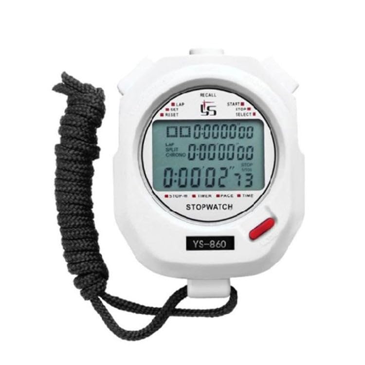 Electronic Stopwatch Timer Track and Field Training Running Watch | YS-860 60 Memories (White)-image-7