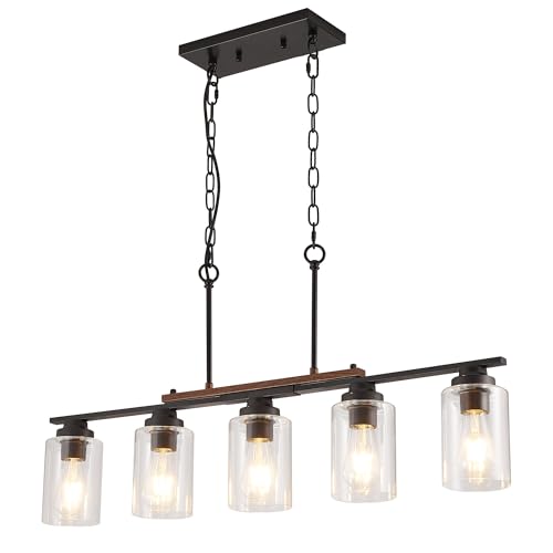 【Dimensioni】Le luci da soffitto del soggiorno offrono due dimensioni: 4/5 testa. Colore: nero e paralumi in legno. Corpo luce D31,5 
