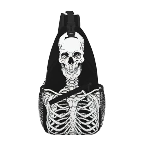 Sac à dos à bandoulière tête de mort homme léger pour éviter les poches pleines
