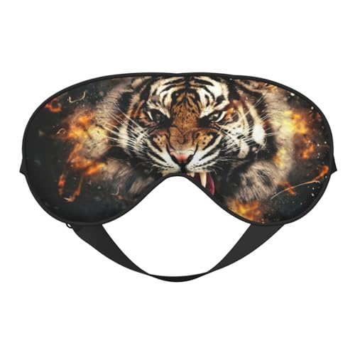 Roaring Tiger プリント スリープマスク ナイト目隠し ソフトアイシェードカバー レディース メンズ 旅行 昼寝 瞑想用
