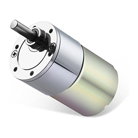 Greartisan DC 12V 100RPM Gear Motor High Torque Electric Micro Speed Reduction Geared Motor Eccentric Output Shaft 37mm Diameter Gearbox Cover