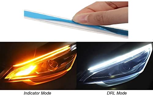 Image of A2D 15523 Headlight Combo of Dual 60cm Led Light DRL with Matrix Style Flow Indicator Turn Signal Left and Right Function Set of 2 for Maruti Suzuki Grand Vitara