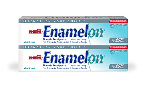 Enamelon Fluoride Toothpaste-2 Pk-Protection Against Painful Sensitivity-Helps Prevent Gingivitis- Promotes Remineralization & Inhibits Demineralization-Soothes & Moisturizes Dry Mouth Tissues