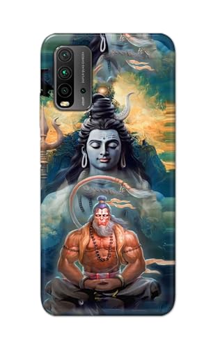 Image of Plastic Printfidaa Printed Hard Back Cover Case For Mi Redmi 9 Power Back Cover (Lord Shiva And Hanuma) -112