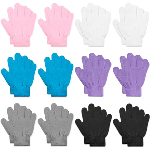 Image of ONESING 12 Pairs Kids Gloves - Warm Knitted Winter Gloves Bulk for Girls Boys | Children Gloves Designed for Cold Weather