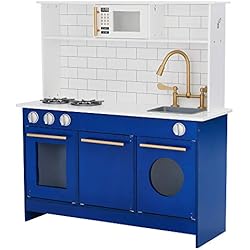 Estanteria Berlin Azul Cocina de Juguete de Madera de Teamson Kids Horno Imitación Niños TD-12681B