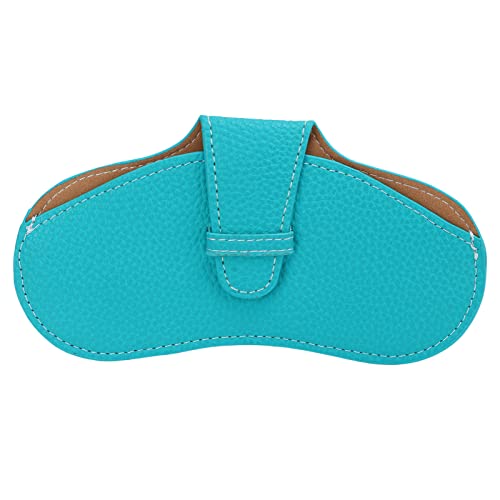 Image of Leather Sunglasses Case, Portable Soft Leather Sunglasses Bag, Flexible Sunglasses Pouch Slim Case for Men and Women(blue)