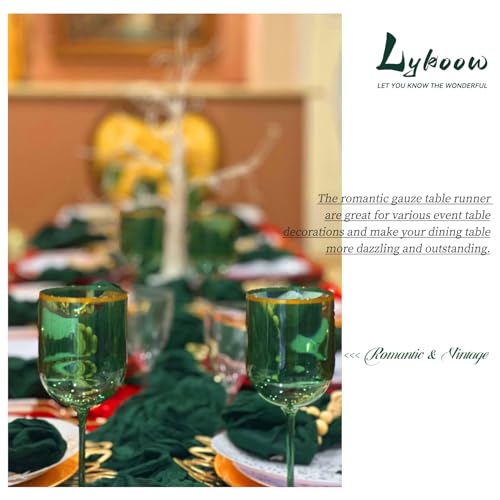 Chemin de table étamine vert émeraude 3m pour décoration table mariage bohème chic - 7
