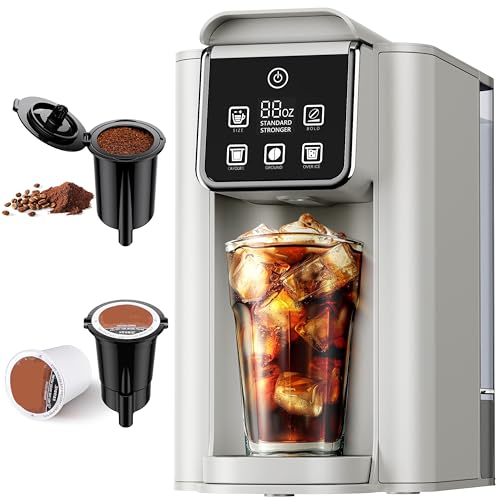 KIDISLE Single Serve Coffee Maker for K Cup and Grounds, 6-14 Oz Brew Sizes, 50 Oz Removable Water...