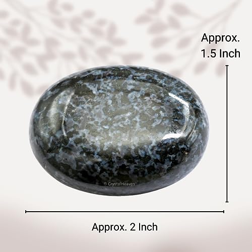 Image of Crystal Heaven Certified Indigo Gabbro Palm Stoneindigo Gabbro Palm Pebbles Stones Anxiety Stress Relief - Aaa Grade Healing Gemstone Agate Palm Stone Yoga Meditation Spiritual Reiki Feng Shui