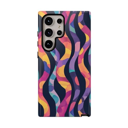 Coque Samsung S24 Ultra motif abstrait ondulé coloré antichoc rigide