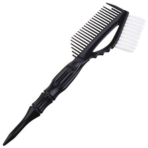 ZZbaixinglongan friendly Professional Double-Side Hair Coloring Dyeing Kit Salon Dye Brush Comb Tint Tool for Home Decoration(None black)