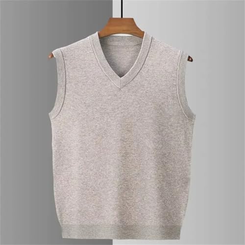 Vsadsau Men Casual Sleeveless Sweaters V-Neck Solid Loose Vest Thicken Pullovers Knitd Tank Tops3