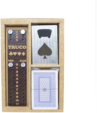 Kit Truco Completo 3 Peças – Marcador de Tento, Chaveiro e Baralh...