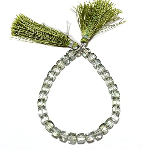 Perles LKBEADS en cristal de roche améthyste verte 6.5mm pour création de bijoux sur fil