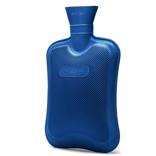 HomeTop Premium Classic Rubber Hot Water Bottle (Navy Blue)