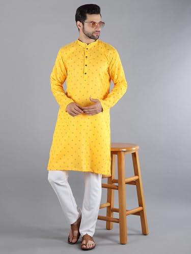 Image of Uri and MacKenzie Mens Cotton Woven Casual Kurta Pajama set