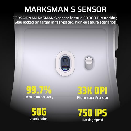 Image of Corsair Sabre v2 PRO Ultralight FPS Wireless Gaming Mouse - 33,000 DPI, 36g Weight, 8,000Hz Hyper-Polling, Mechanical Switches, Up to 70-Hour Wireless Battery Life, Web Hub - Black