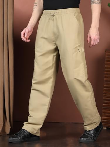 Image of KOTTY Men's Urban Style Relaxed Cargo Pants with Stylish Pockets and All-Day Comfort