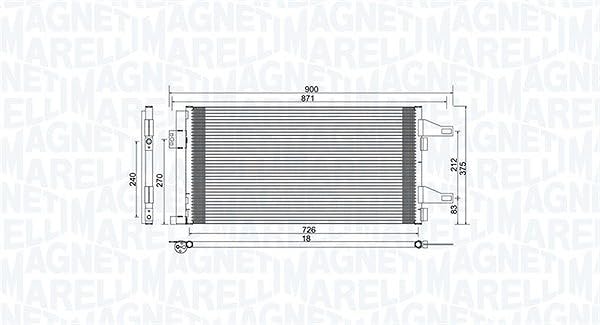 MAGNETI MARELLI Condenseur (climatisation) 350203761000 | Compatible avec: CITROËN JUMPER II Bus, JUMPER II Kasten, JUMPER II Pritsche/Fahrgestell, FIAT DUCATO Bus, DUCATO Kasten