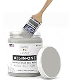 Chalky Chicks 4 Fl Oz Matte Mad Cloud (Light Gray) Chalk Paint for Furniture Without Sanding - No Prep Furniture Paint No Sanding All in One for Crafts, Walls, Cabinet, Metal, Dresser, Farmhouse