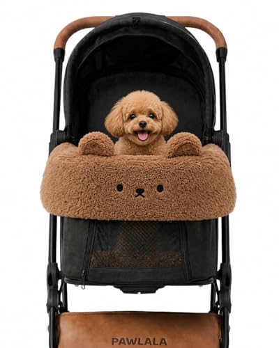 PAWLALA Pet Stroller Comforter Set – Ultra-Soft Cushion, Pillow & Edge Cover –…