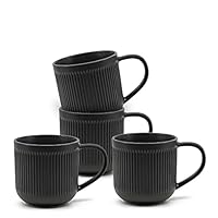 salt&pepper Brae Mugs 390mL - Set of 4 - Black - Coffee Mug Sets Coffee Mugs House Warming Gifts