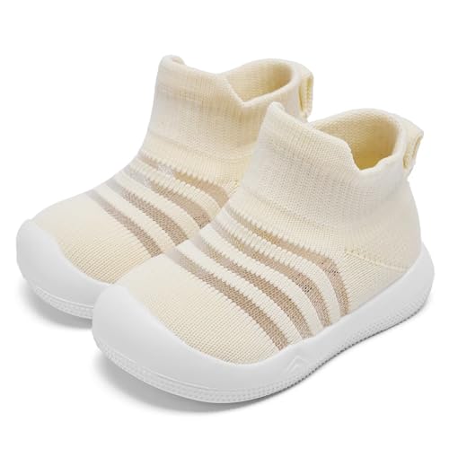 Image of Eashi Baby Boy Girl Non-Skid Indoor Infant Walking Shoes Breathable Warm Elastic Sock Shoes with Memory Sole Protect Toes Outdoor Sneakers
