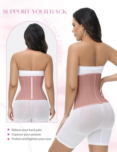Image of SHAPSHE Waist Trainer for Women Tummy Control Workout Waist Cincher Corset Shapewear Postpartum Body Shaper with Zipper Hook