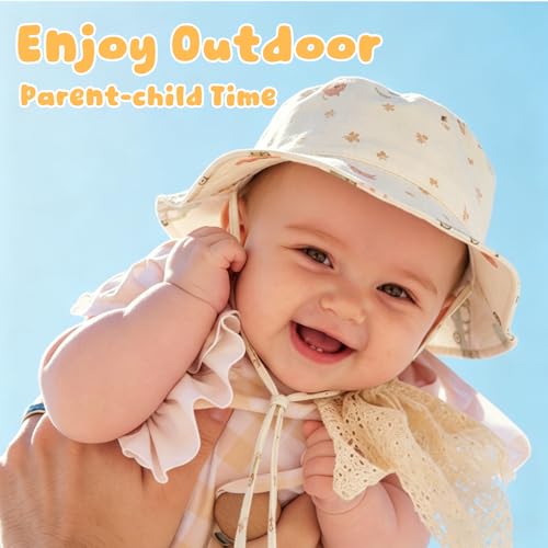 Image of Muslin Baby Sun Hat Sun Protection Baby Toddler Bucket Hats for Boys Girls
