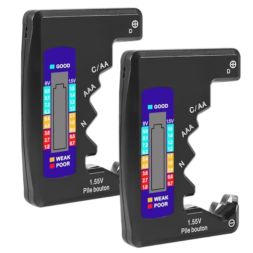 UMLIFE 2PACK BT-886 Battery Tester Checker BatteryTester for Battery C D 9V AA AAA 1.5V -Black