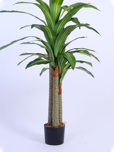 Image of ARICK DECOR 6Ft Artificial Dracaena Reflexa Tree in Pot, 6ft Realistic Faux Lush Green Silk Leaf Plant, Peacock Shaped Large Floor Decor for Home, Office & Balcony