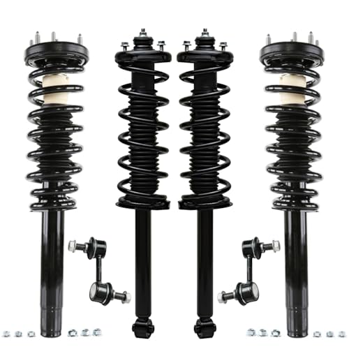 Image of Detroit Axle - 6pc Struts Sway Bars for Acura 2004 2005 2006 TL, 4 Front and Rear Struts Coil Spring Assembly 2 Front Sway Bars Replacement Suspension Kit