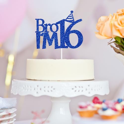 Happy 16th Birthday Cake Topper, Level 16 Unlocked Cake Decor, Bro I'm 16, Teens Funny 16th Birthda