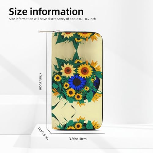 Sunflower Pattern Print Womens Wallet, Ladies Credit Card Holder, Phone Wallet Purses, Long Clutch Hand Bag4
