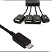 JIMAT Micro USB Host OTG 4 Port, 4 in 1 Micro USB to USB OTG Hub Cable Cord Adapter Connector | Charging and Data Sync Transfer | for Galaxy S4 S5 S6 Android Tablet Smartphone Supports OTG Function