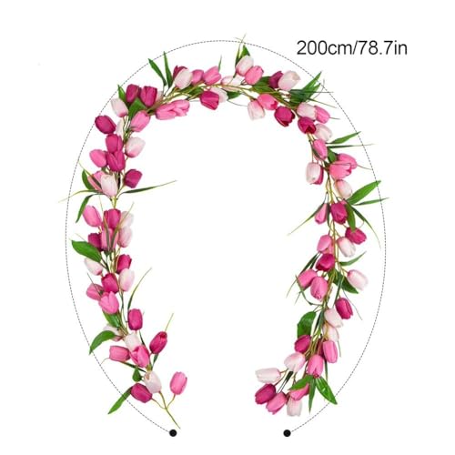 Simulation de tulipe en rotin artificielle de 2m pour extérieur - 4