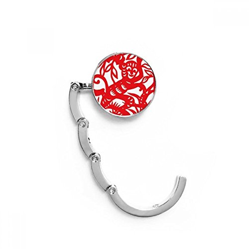 Accroche-sac Singe Chine Zodiac, cadeau idéal et utile : crochet table pliable 4,4 cm
