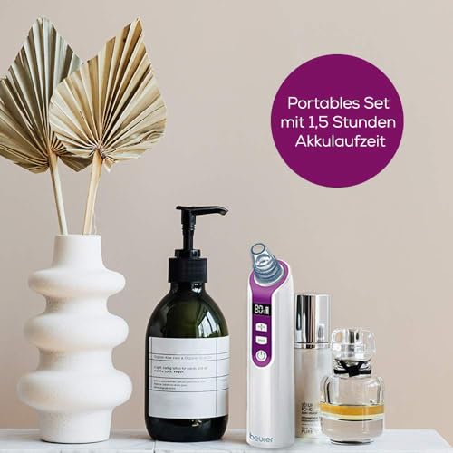 Beurer FC 41 Porenreiniger, elektrischer Mitesserentferner zur porentiefen Reinigung, 5 Intensit&auml;tsstufen und 3 individuelle Aufs&auml;tze, f&uuml;r jeden Hauttyp geeignet ,(1er Pack)