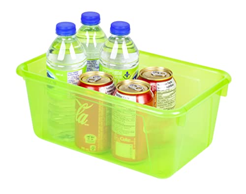 Image of Storex Small Cubby Bins - Plastic Storage Containers for Classroom, 12.2 x 7.8 x 5.1 inches, Candy Green, 5-Pack (62477A05C)