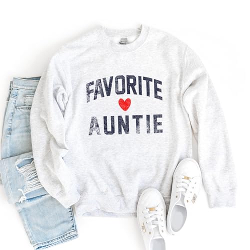 Favorite Auntie Heart Sweatshirt, Gift From Niece And Nephew, Gift Ideas For Sister, Pregnancy Reveal Shirt, Trendy Aunt Gifts, Unisex Crewneck Sweatshirt4