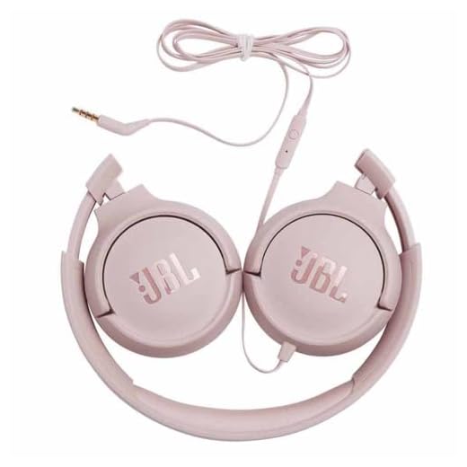 JBL Tune500 On-Ear hörlurar med kabel i rosa – hörlurar med 1-knappsfjärrkontroll, integrerad mikrofon och röstassistent – samtal och lyssna på musik på språng