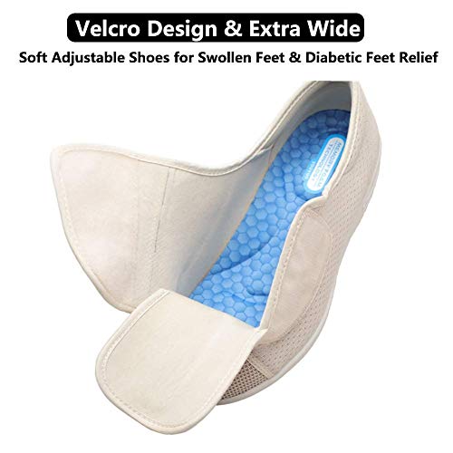 Women's Walking Shoes with Arch Support, Adjustable Closure Diabetic Shoes, Extra Wide Widths Orthopedic Walking Sneakers Diabetic Fasciitis Bunions for Foot Pain Relief4