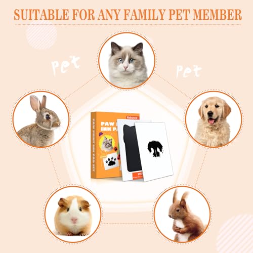 Nabance Pfotenabdruck set Hund, Fußabdruck Baby, 4 pcs Stempelkissen mit 8 Karten Fussabdruck Baby Handabdruck Baby Hundeschnauze Druck Kit Geschenk für Haustiere Besitzer-Haustierform