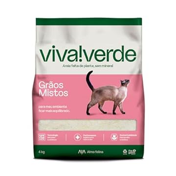 Viva Verde Areia Higiênica Biodegradável Para Gatos Grãos Mistos 4Kg